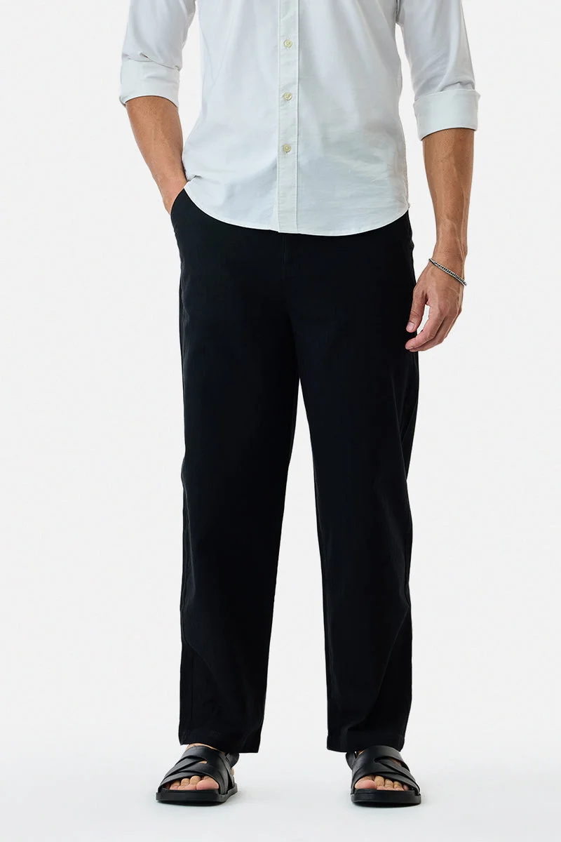 SNITCH Relaxed Fit Linen Blend Trousers